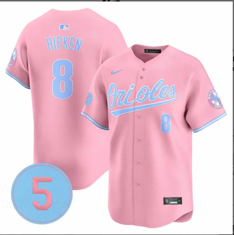 Men Baltimore Orioles 8 Ripken pink 2024 Nike MLB jersey
